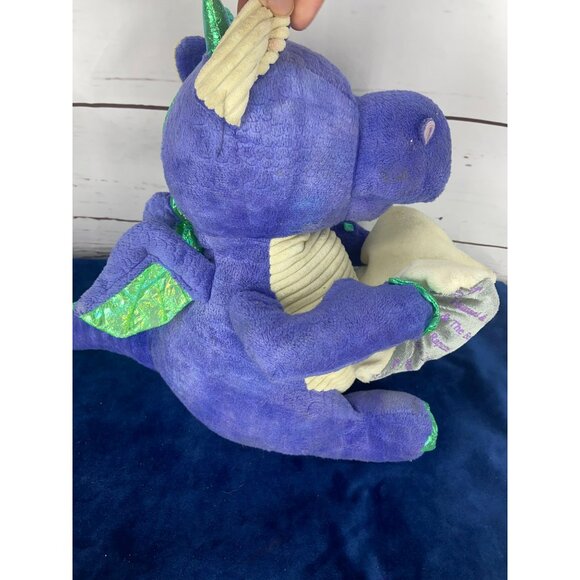 Cuddly Barn Purple & Green Plush Dragon Stuffed Animal Toy Reads Story Tim& Wing - Picture 2 of 5